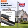 VEVOR 20FT Detachable Flagpole Kit Heavy Duty Aluminum Flag Pole British Black