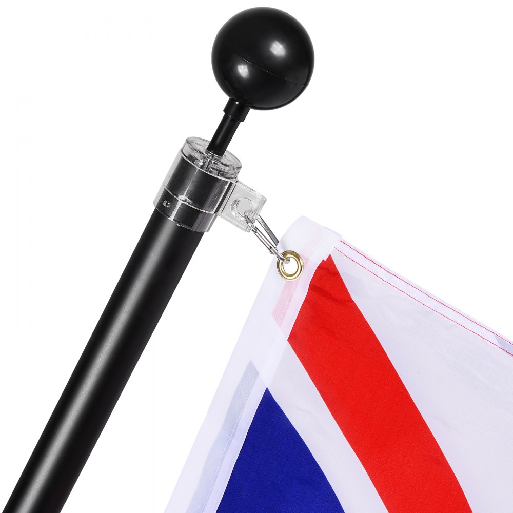 VEVOR 25FT Telescopic Flagpole Kit, Heavy Duty Aluminum Alloy Flag Pole Kit in Ground for Outside, 3 Display Modes Flagpole with Professional Accessories, British Flag, Black