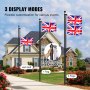 VEVOR 30FT Detachable Flagpole Kit Heavy Duty Aluminum Flag Pole British Black