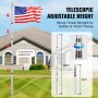 VEVOR 30FT Telescoping Flag pole Kit, Heavy Duty Aluminum Alloy in Ground Flag Poles for Outside, 3 Display Modes Flagpole with 3x5 American Flag, Professional Accessories, Silver