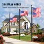 VEVOR 30FT Detachable Flagpole Kit Heavy Duty Aluminum Flag Pole American Black