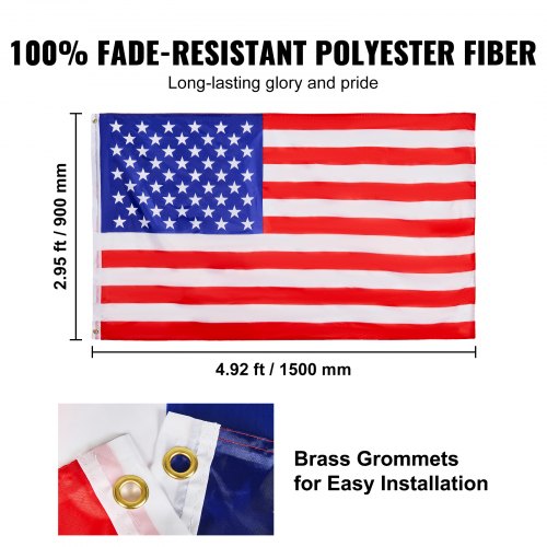 25FT Heavy Duty Aluminum Flag Pole Kit – In-Ground, Includes 5x3 US Flag