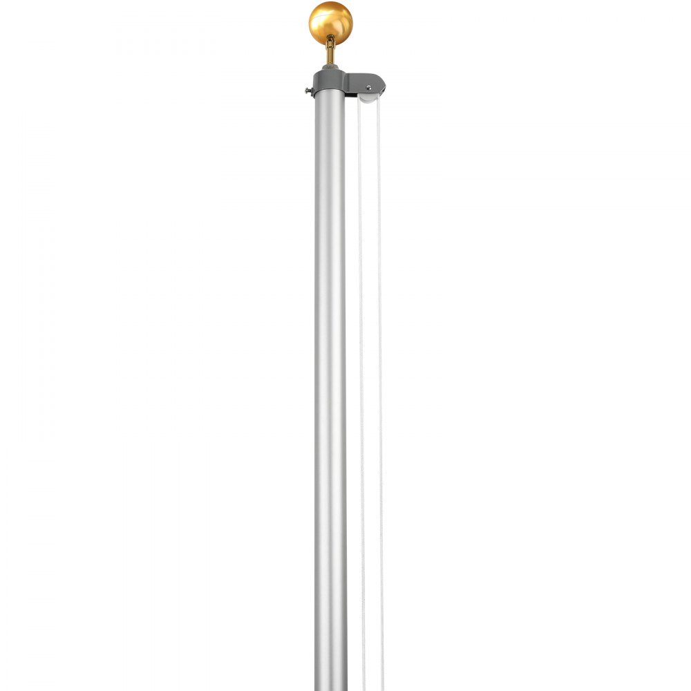 VEVOR 25FT Sectional Flag pole Kit, Heavy Duty Aluminum Alloy in Ground Flag poles for Outside, 3 Display Modes Flagpole with 3x5 American Flag, Professional Accessories, Silver