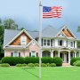 VEVOR 20FT Sectional Flag pole Kit, Heavy Duty Aluminum Alloy in Ground Flag poles for Outside, 3 Display Modes Flagpole with 3x5 American Flag, Professional Accessories, Silver