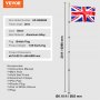VEVOR 20FT Telescopic Flagpole Kit, Heavy Duty Aluminum Alloy Flag Pole Kit in Ground for Outside, 3 Display Modes Flagpole with Professional Accessories, British Flag, Silver