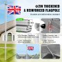 VEVOR 20FT Detachable Flagpole Kit Heavy Duty Aluminum Flag Pole British Silver