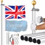 VEVOR 20FT Detachable Flagpole Kit Heavy Duty Aluminum Flag Pole British Silver