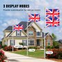 VEVOR 25FT Telescopic Flagpole Kit Heavy Duty Aluminum Flag Pole British Silver