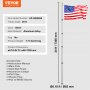 VEVOR 25FT Telescopic Flagpole Kit Heavy Duty Aluminum Flag Pole Silver