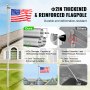 VEVOR 25FT Detachable Flagpole Kit Heavy Duty Aluminum Flag Pole Silver