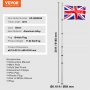 VEVOR 30FT Telescopic Flagpole Kit Heavy Duty Aluminum Flag Pole British Silver