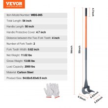 VEVOR Pallet Buster, 50-Inch Handle, 2000 lbs Weight Capacity, Q235 Carbon Steel, Heavy Duty Deck Wrecker Demolition Wood Pallet Tool Breaker Pry Bar Puller for Efficient and Effortless Board Removal