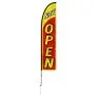 VEVOR Bandera de Apertura con Kit de Poste, Bandera Publicitaria para Negocios en Exteriores, Kit de Bandera de Plumas Publicitarias, Incluye 1 Bandera de Banner, 1 Poste, 1 Estaca de Tierra, Bandera Swooper de Letreros Abiertos para Negocios de 16.3 pies