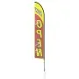 VEVOR Bandera de Apertura con Kit de Poste, Bandera Publicitaria para Negocios en Exteriores, Kit de Bandera de Plumas Publicitarias, Incluye 1 Bandera de Banner, 1 Poste, 1 Estaca de Tierra, Bandera Swooper de Letreros Abiertos para Negocios de 16.3 pies