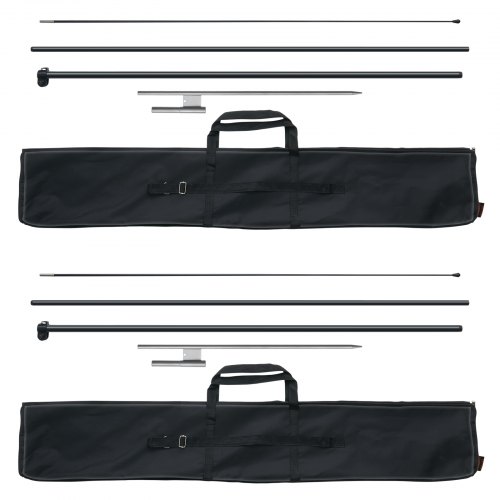 VEVOR Feather Flag Pole Kit 2 Packs Swooper Flag Pole 12.7 ft with Ground Stakes
