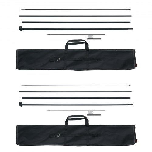 VEVOR Feather Flag Pole Kit 2 Packs Swooper Flag Pole 16.3 ft with Ground Stakes