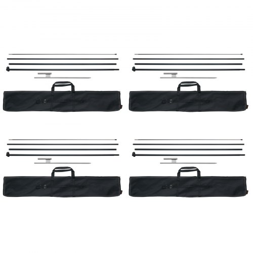 VEVOR Feather Flag Pole Kit 4 Packs Swooper Flag Pole 16.3 ft with Ground Stakes