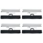 VEVOR feather flag pole kit components and carrying cases arranged in four sets.