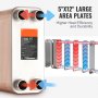 VEVOR Heat Exchanger, 5"x 12" 100 Plates Brazed Plate Heat Exchanger, Copper/316L Stainless Steel Water To Water Heat Exchanger For Floor Heating, Water Heating, Snow Melting, Beer Cooling