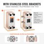 VEVOR heat exchanger with stainless steel brackets for stable, rust-resistant vertical installation.