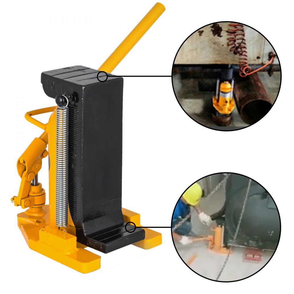 VEVOR Toe Jack Lift Hydraulic Machine Toe Jack Lift Air Hydraulic Toe Jack Proprietary Heat-Treated Steel (5-10Ton Yellow)
