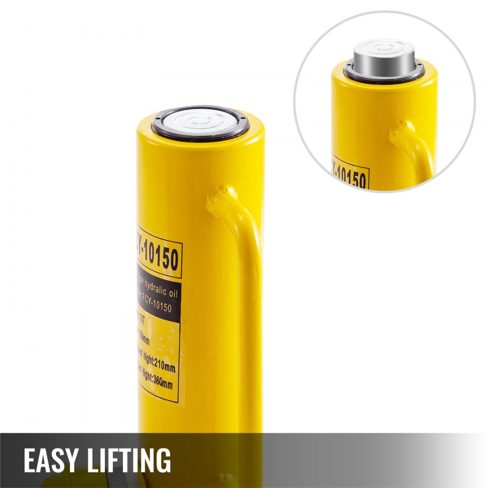 Cilindro Hidráulico Jack 10t 6" Enderezado Sólido Elevador Metálico Efecto Simple