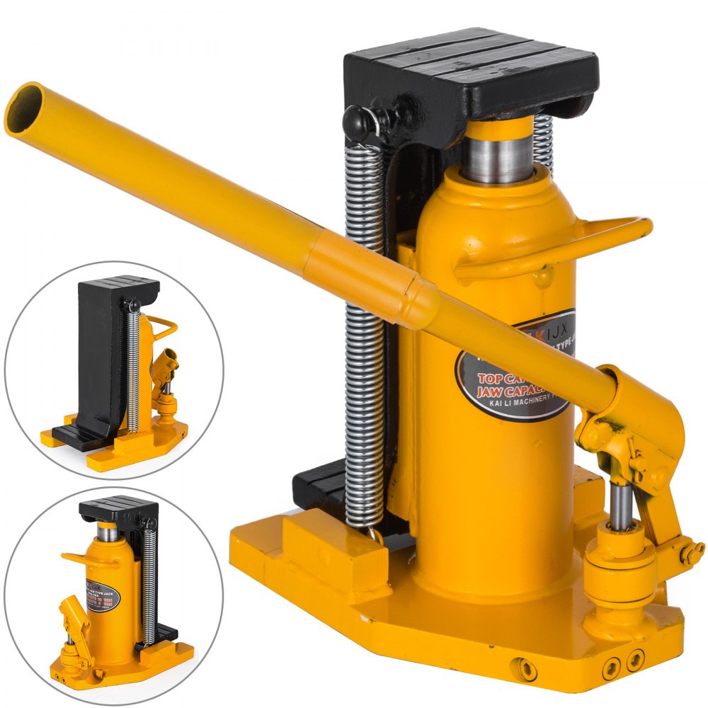 VEVOR Toe Jack Lift Hydraulic Machine Toe Jack Lift Air Hydraulic Toe Jack Proprietary Heat-Treated Steel (10-20Ton Yellow)