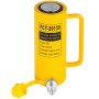 yellow VEVOR hydraulic cylinder jack fcy-20150 with handle and cap on white background.