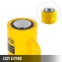 yellow VEVOR hydraulic cylinder jack for easy lifting, featuring a close-up top view.