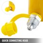 quick connecting head of VEVOR hydraulic cylinder jack in yellow and silver details.