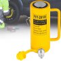 VEVOR hydraulic cylinder jack next to a car in a repair scene.
