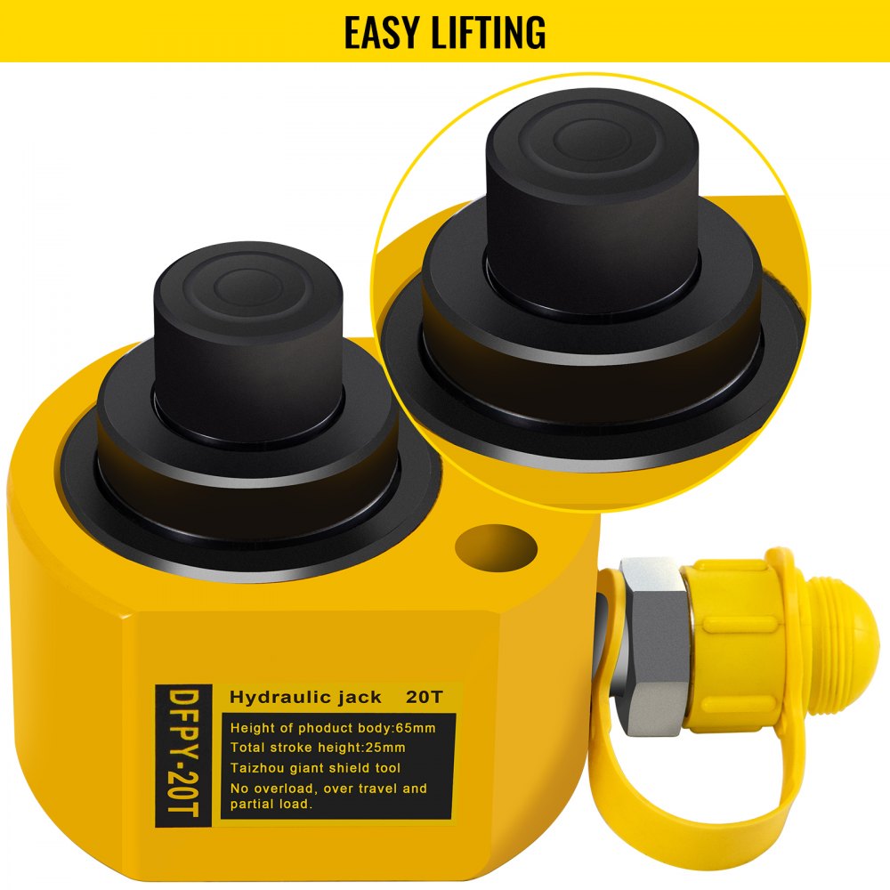 Hydraulic Cylinder Jack Ram 20t 1" Stroke Headstand Horizontal Steel Pro