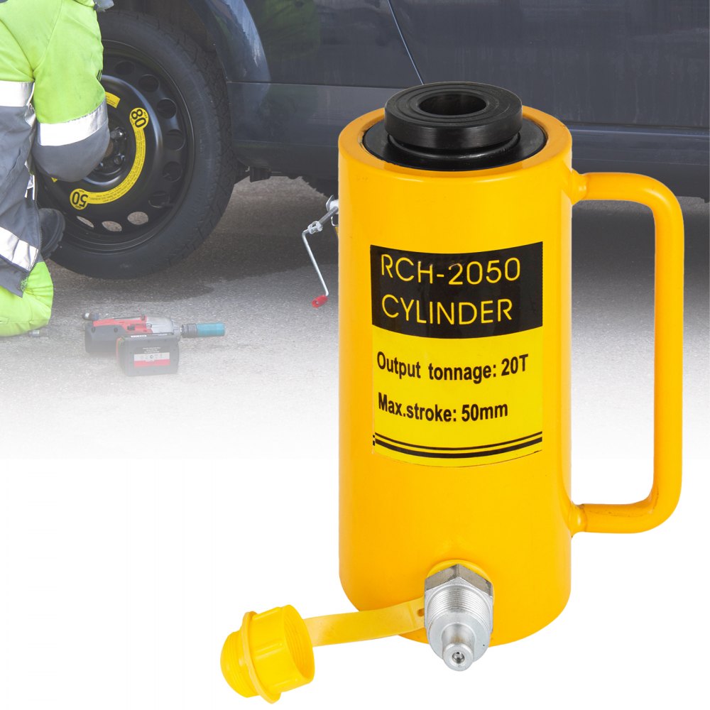 VEVOR 20T 2Inch Hydraulic Cylinder Jack Hollow Single Acting Hydraulic Ram Cylinder 50mm Hydraulic Lifting Cylinders (20T 2Inch Hollow)