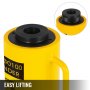 VEVOR hydraulic cylinder jack in yellow with easy lifting feature.