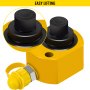 yellow VEVOR hydraulic cylinder for easy lifting with black pistons.