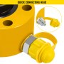 yellow VEVOR hydraulic cylinder with quick connecting head and protective cap.