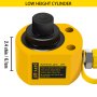 yellow low-height VEVOR hydraulic cylinder 30t with 6.1 cm height and product label.