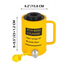 VEVOR 30T Hydraulic Cylinder Jack Hollow Single Acting Hydraulic Ram Cylinder 50mm Hydraulic Lifting Cylinders (30T 2Inch Hollow)
