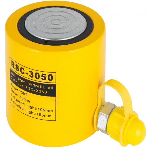 Vevor 30 Toneladas 2" Carrera Simple Efecto 50 Mm Cilindro Hidráulico Jack Ram