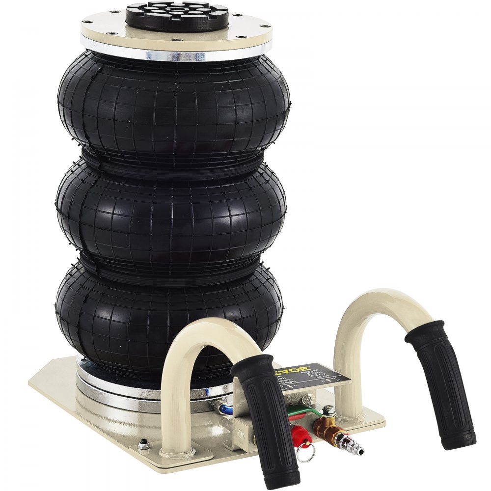 VEVOR Pneumatic Jack, 3 Ton/6600 LBS Air Bag Jack, Triple Bag Air Jack for Vehicle, Extremely Fast Lifting Action, Max Height 15.75"/400 mm, Compact Size, Short Handle
