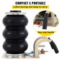 VEVOR Pneumatic Jack, 3 Ton/6600 LBS Air Bag Jack, Triple Bag Air Jack for Vehicle, Extremely Fast Lifting Action, Max Height 15.75"/400 mm, Compact Size, Short Handle