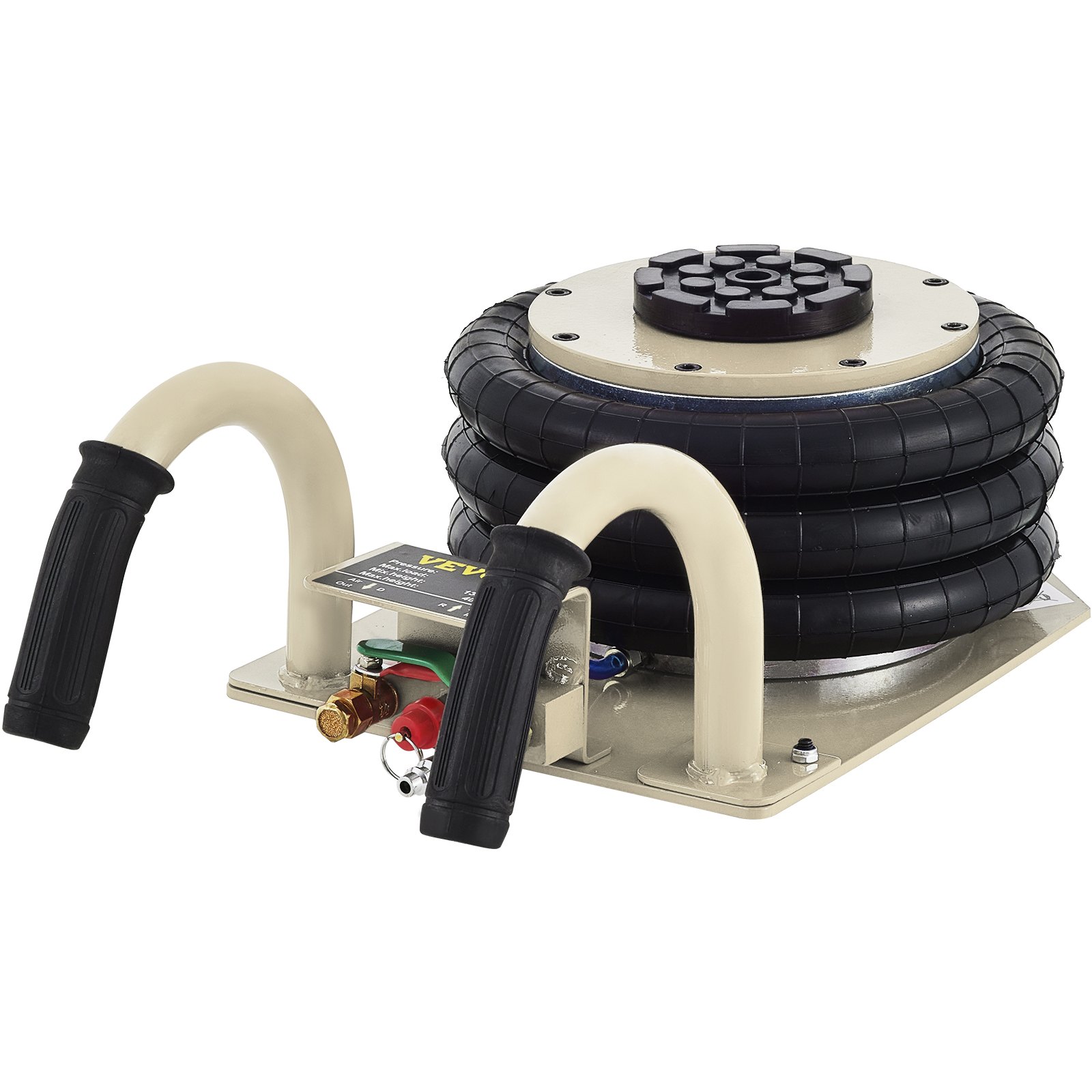 VEVOR Pneumatic Air Jack 3 Ton Triple Bag 6600 lbs Air Pneumatic Jack 43LB 6600 lbs Pneumatic Car Jack 3 Lift Bag Garage Mechanic Van Pro