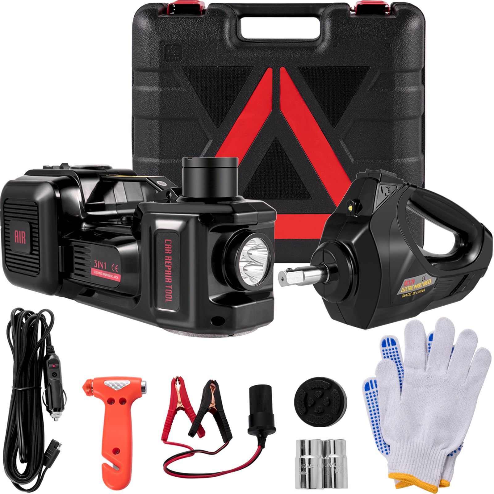 VEVOR 3T 12V DC Automotive Car Electric Hydraulic Floor Jack Emergency Equipment