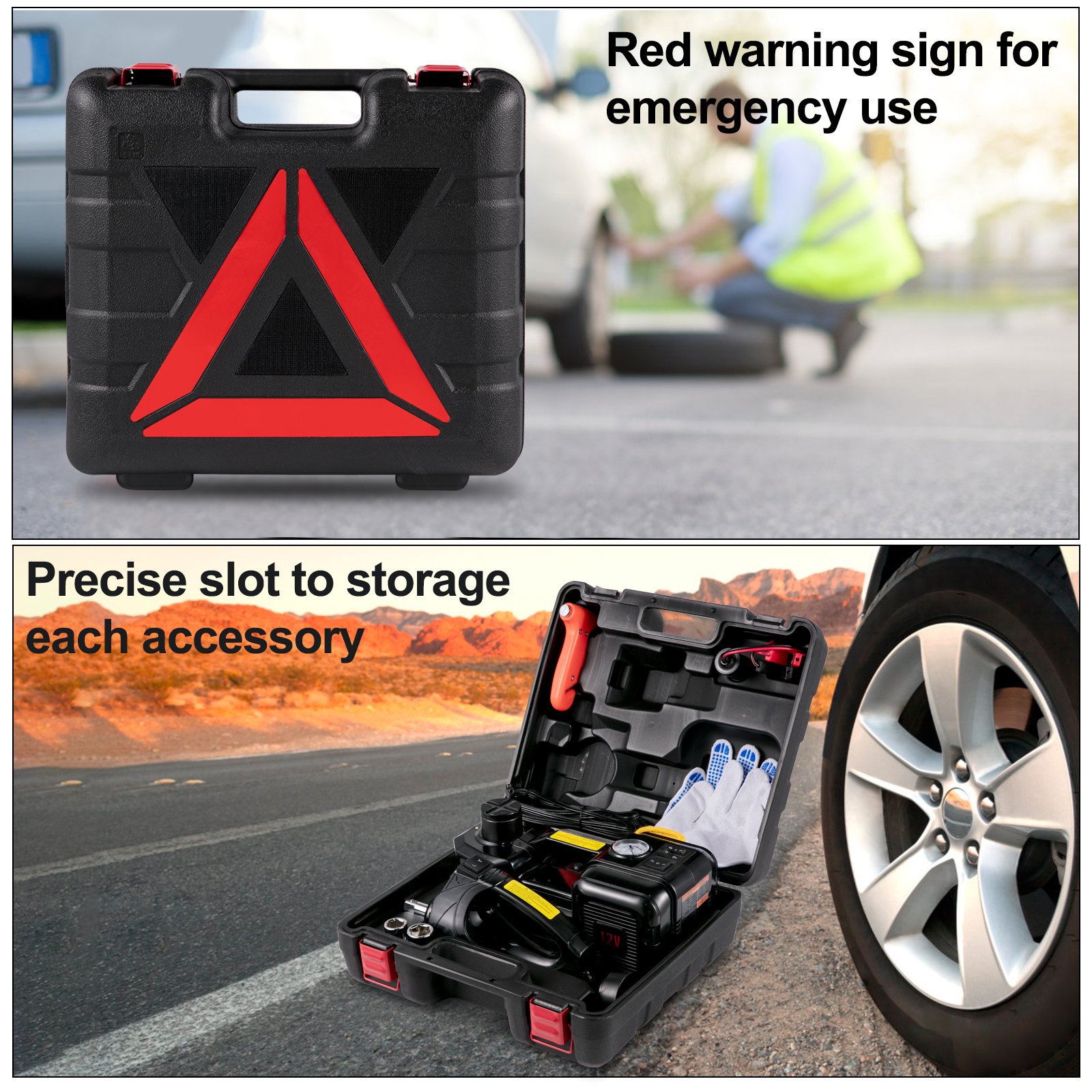 VEVOR 3T 12V DC Automotive Car Electric Hydraulic Floor Jack Emergency Equipment