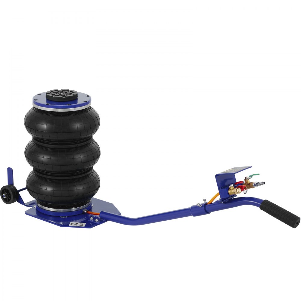VEVOR Pneumatic Jack, 3 Ton/6600 LBS Air Bag Jack, Triple Bag Air Jack for Vehicle, Extremely Fast Lifting Action, Max Height 15.75"/400 mm, with Wheels, Long Handle, Blue