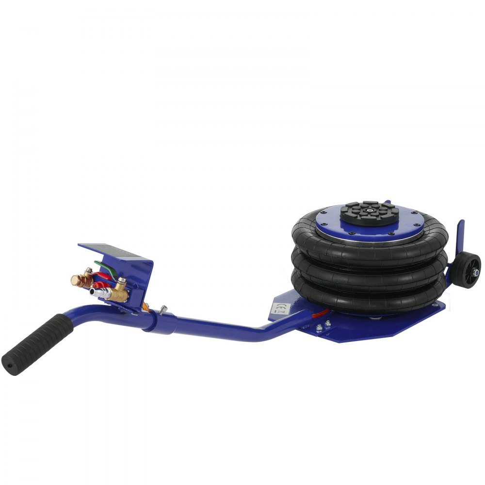 VEVOR Pneumatic Jack, 3 Ton/6600 LBS Air Bag Jack, Triple Bag Air Jack for Vehicle, Extremely Fast Lifting Action, Max Height 15.75"/400 mm, with Wheels, Long Handle, Blue