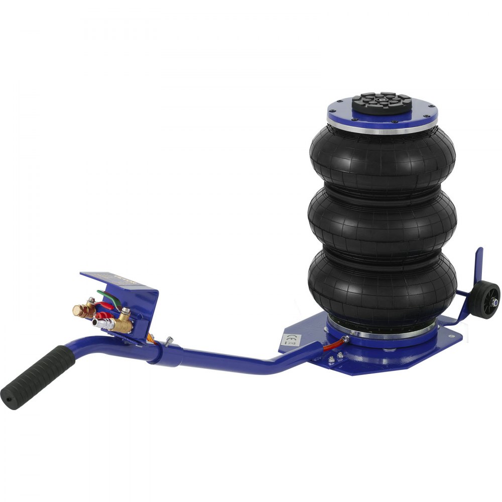 VEVOR Pneumatic Jack, 3 Ton/6600 LBS Air Bag Jack, Triple Bag Air Jack for Vehicle, Extremely Fast Lifting Action, Max Height 15.75"/400 mm, with Wheels, Long Handle, Blue