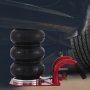 VEVOR triple bag air jack lifting a vehicle beside a tire.