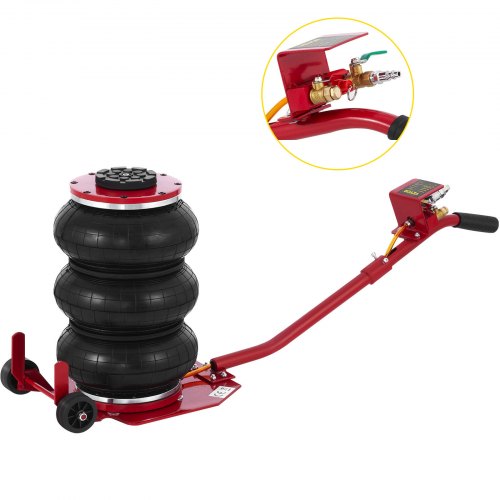 VEVOR Pneumatic Jack, 3 Ton/6600 LBS Air Bag Jack, Triple Bag Air Jack for Vehicle, Extremely Fast Lifting Action, Max Height 15.75"/400 mm, with Wheels, Long Handle