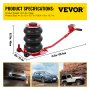 VEVOR Pneumatic Jack, 3 Ton/6600 LBS Air Bag Jack, Triple Bag Air Jack for Vehicle, Extremely Fast Lifting Action, Max Height 15.75"/400 mm, with Wheels, Long Handle